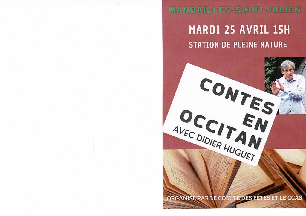 Contes En Occitan Avec Didier HUGUET MARDI 25 AVRIL La Station De Contes En Occitan Avec Didier HUGUET MARDI 25 AVRIL La Station De